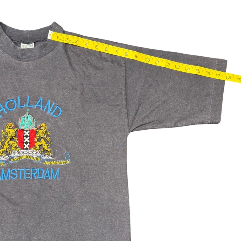 Vintage Holland Amsterdam Crest Graphic T Shirt Gray‎ Tourist Tee Small - Picture 8 of 8